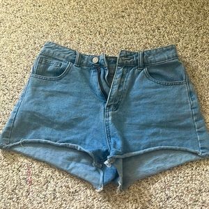 High waisted denim shorts